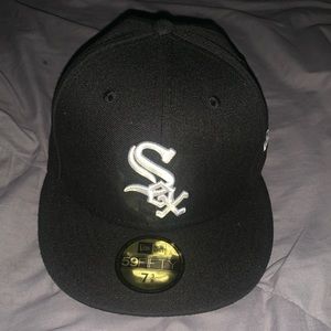 black white sox fitted hat